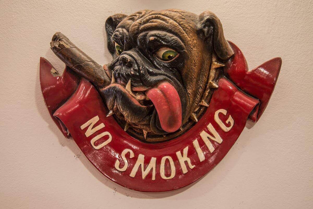 Décoration d'un chien qui fume